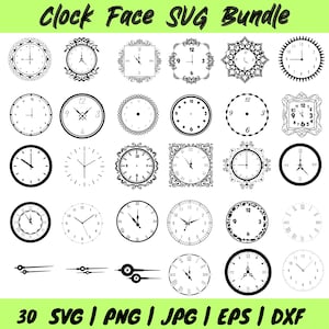 Clock Face SVG Bundle: Clipart, Cut Files (Digital Download)