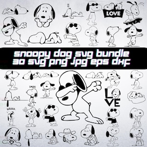 Snoopy and Charlie Brown SVG Bundle: Peanuts Comic Clipart (Digital Download