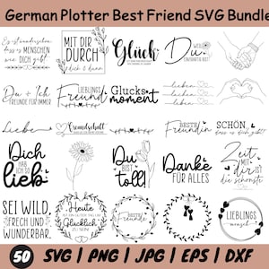 Plotterdatei Danke, Best Friends Svg Bundle ,Lieblingsmensch Svg ,Schön dass es dich gibt , Deutsche Sprüche svg, Cricut Silhouette