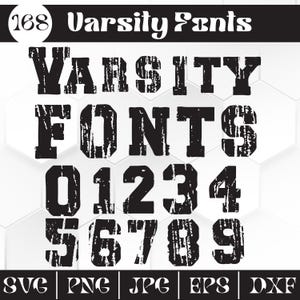 Sports Fonts Bundle: Varsity & College Style (SVG, PNG, TTF/Otf Digital Download)