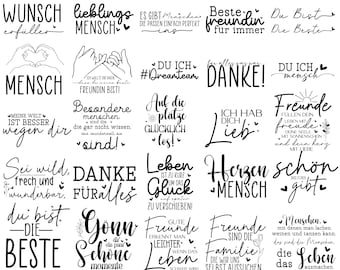 Plotterdatei Danke Svg Bundle, Best Friends Svg, Lieblingsmensch Svg, Schön dass es dich gibt, Deutsche Sprüche Svg, For Cricut Silhouette
