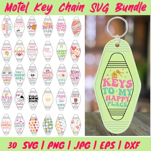 Paquete de llaveros de motel SVG, citas de llavero SVG, llavero de motel retro SVG, llavero de motel PNG, Groovy SVG, llavero de hotel SVG, retro SVG