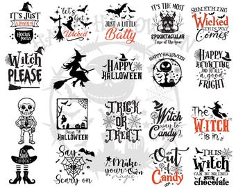 Halloween SVG Bundle: 40+ Witch, Bat & Spooky Designs (Digital Files)