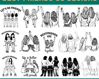 Best Friend Svg Bundle, Friend Svg Bundle, Friendship Svg, Friends Clipart, Friends Cut Files For Circurt, Bestie Svg, Bestie Friend Svg,Png