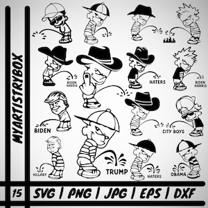 Diseño de niño orinando / PNG SVG EPS / Ideal para camisetas, calcomanías, pegatinas, etc. / Cricut / Archivos vectoriales en capas / Diseño de camiseta / Divertido, niño con sombrero