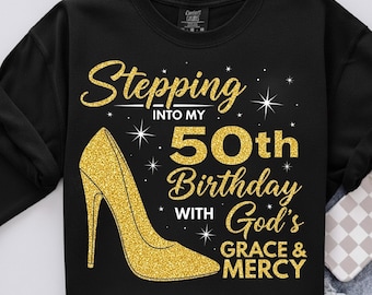 50th Birthday Shoes Crown PNG File Shirt (Digital Download)