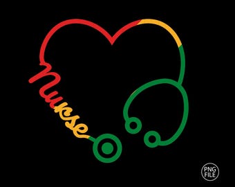Black History Nurse with Stethoscope PNG, Afro Melanin Queen (Digital Download)