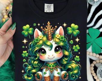 Cute Unicorn Shamrock PNG, St Patricks Day Girls Kids Lepricorn Png , Cute Unicorn Shamrock St Patricks Day Girls Kids Lepricorn