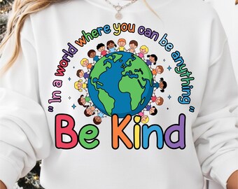 in A World Be Kind SVG PNG, I bambini positivi scelgono la gentilezza Insegnanti Png, Sii gentile Png, Citazione ispiratrice Png