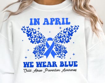 Child Abuse Prevention Awareness SVG, Blue Ribbon PNG (Digital Download)