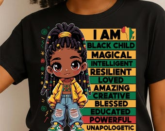 I Am Black History Kids SVG Girls Womens Black History Month Png , Black History Month PNG , African American Png , Digital Download Png