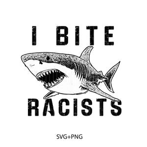 Mordo razzisti attacco di squalo SVG PNG, antirazzismo (download digitale)