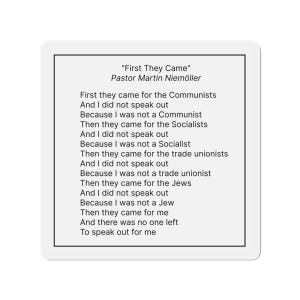 Martin Niemöller Quote Magnet: Social Justice, Equality