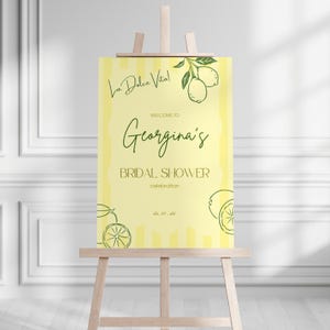 Letrero de bienvenida para despedida de soltera en amarillo, verano italiano / Plantilla / Archivo digital / Descarga instantánea / ChilliPrintsStudio / LUSH CITRUS