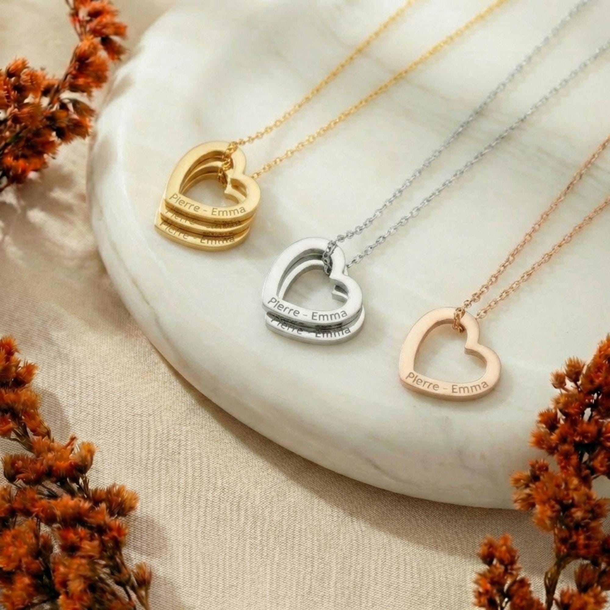 OT Pendant Jewelry Engrave I Love You Matching Hearts Key Couple Necklace Set I.1618678339