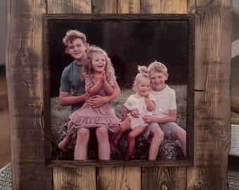 The Oversized Natural with Custom Wood Framing - Reclaimed Wood Picture Frame  - Made in Montana