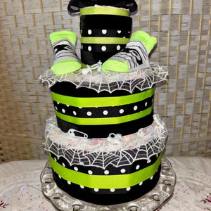 Mummy&#39;s Little Monster - Baby Shower Diaper Cake Party Decor Centrepiece Gift Goth Baby