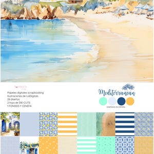 Colección de papeles digital |COLECCION MEDITERRANEAN| Papeles para imprimir | Formato A4 vertical de Tximeletascrap