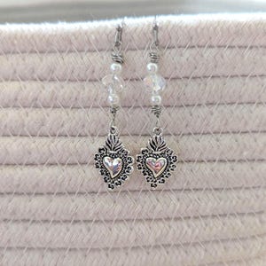 Dainty Sacred Heart of Jesus earrings