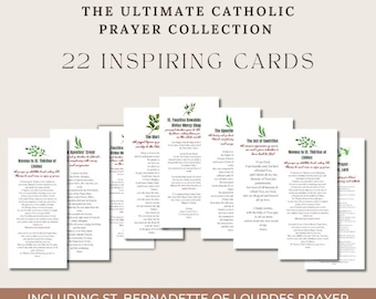 Modlitwa do św. Bernadety z Lourdes, Butelka na wodę święconą, Katolicki amulet, Dar religijny, Karta modlitewna