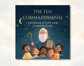 Spersonalizowana książka z historiami Dziesięciu Przykazań dla dzieci | Chrześcijańska książka dla dzieci | Historia biblijna z imieniem