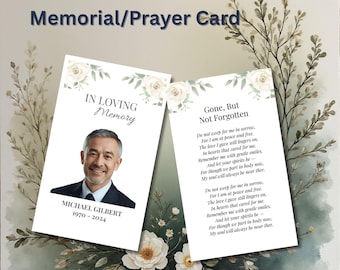 Spersonalizowana chrześcijańska karta modlitewna – spersonalizowana cyfrowa wersja pamiątkowa do pobrania – pamiątka pogrzebowa dla bliskiej osoby