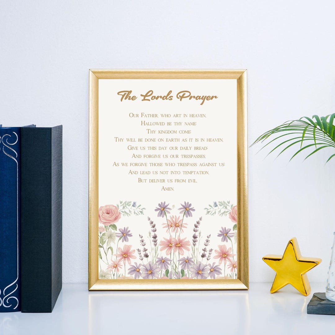 The Lords Prayer Wall Art, Christian Decor, Scripture Print ...