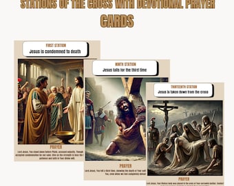 Katolickie Stacje Drogi Krzyżowej, Karty Modlitwy do Wydruku, Nabożeństwo Wielkopostne, Cyfrowe Pobieranie na Wielki Tydzień