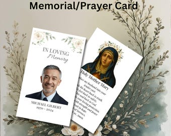 Spersonalizowana karta z modlitwą pogrzebową – spersonalizowana karta z miłością i pamięcią – katolicka cyfrowa karta do pobrania