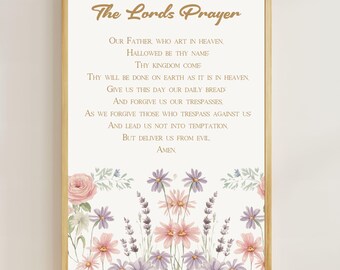 Aktywność dla dzieci: Modlitwa Pańska, Wydrukowana Biblia, Edukacja chrześcijańska, Dekoracje do szkółki niedzielnej, Zabawa religijna