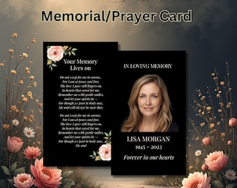 Spersonalizowana karta modlitewna z modlitwą żałobną – pamiątka pogrzebowa (do pobrania w wersji cyfrowej)