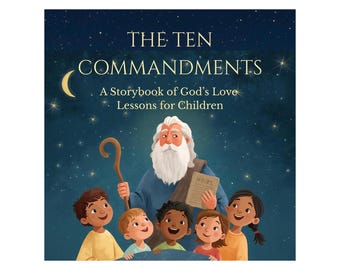 Dziesięć Przykazań dla Dzieci | Chrześcijańska książka z opowiadaniami dla dzieci w formacie PDF | Opowieść biblijna do druku | Natychmiastowe pobranie