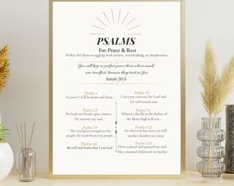 Psalm 4:8 – grafika ścienna do druku | Dekoracja domu z wersetami biblijnymi (do pobrania w wersji cyfrowej)