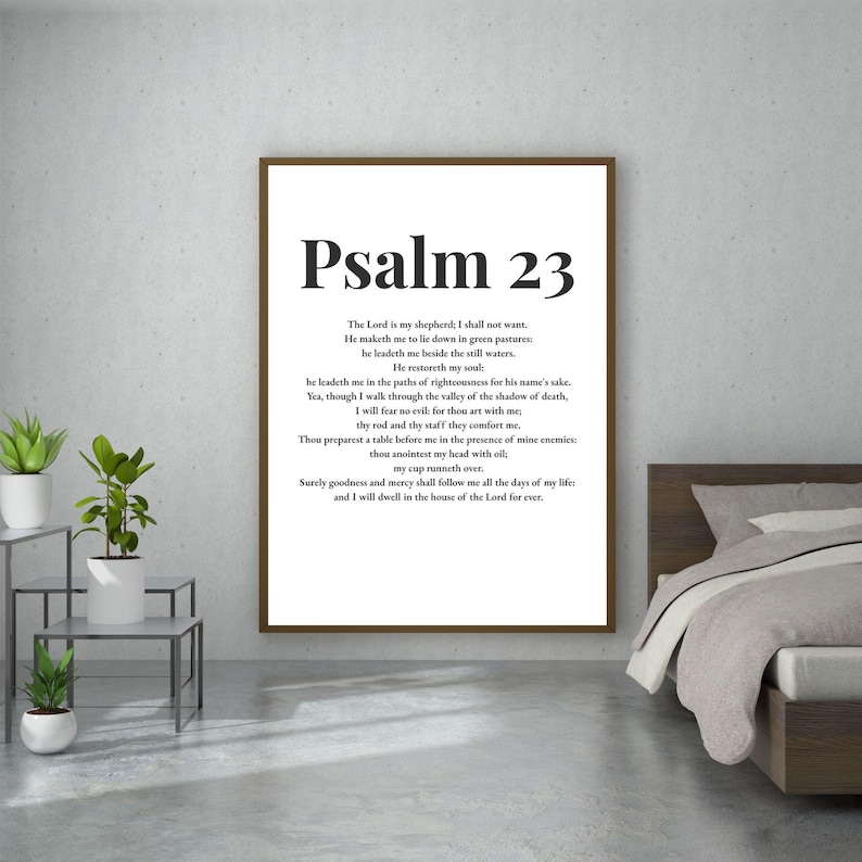 Psalm 23 Bible Verse Print: Christian Inspirational Decor (digital ...