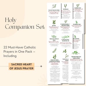 Sacred Heart of Jesus Prayer Card, Catholic Devotional Gift, Holy Art Print, Spiritual Keepsake for Faith