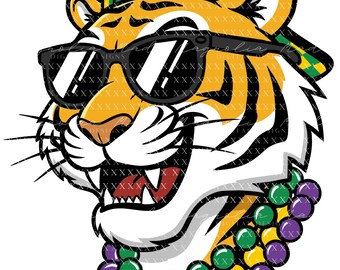 Louisiana Tiger Mardi Gras Mascot PNG, Men’s Mardi Gras PNG, Women’s Mardi Gras