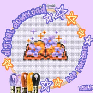 Spell Book Cross Stitch Pattern // Small XStitch Chart // Instant Download PDF // Easy and Beginner Friendly