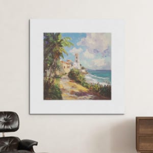 Printable Old San Juan City Painting - Vintage City Art Print, Puerto Rico Wall Art Digital Download