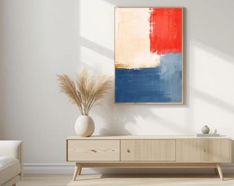 Lámina acrílica abstracta con la bandera estadounidense, arte mural patriótico moderno (descarga digital).