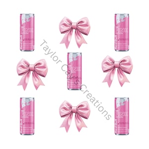Clip Art Coquette Red Bull rosa - Fiocchi rosa carini - File PNG con download immediato