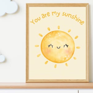 You Are My Sunshine Wall Art | Nursery Printable Art | Sunshine Nursery Decor | Toddler Room Wall Print | Digital Download