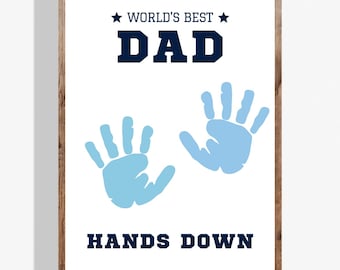 Father’s Day Printable Gift | Customizeable| Child’s Handprint | Last Minute Father’s Day Card | DIY Gift for Dad