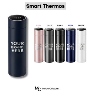 Custom Logo Smart Thermos | Custom Engraved Thermos | Stainless Steel Tumbler | Custom Drinkware | Premium Insulated Bottle | Corporate Gift