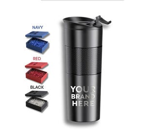 Vaso de acero inoxidable de 18 oz con logotipo personalizado, caja de regalo, vaso grabado personalizado, termo personalizado, caja de regalo corporativa personalizada, regalo para cliente