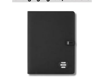 Portafolio con logotipo iluminado personalizado / Portafolio personalizado / Regalo corporativo de marca / Libreta personalizada / Portafolio iluminado A4 / Regalo promocional