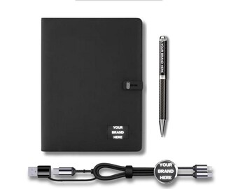 Portafolio corporativo con logotipo personalizado / Regalo de oficina personalizado / Caja de regalo corporativa / Regalos corporativos para empleados / Regalos personalizados