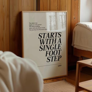 Lao Tzu Starts With A Single Footstep | Printable Wall Art Prints | Tao Te Ching Chapter | Inspirational Quotes | Instant Download