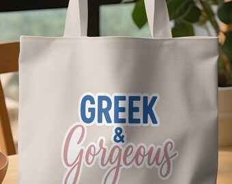 Magnifique sac fourre-tout grec, toile de coton élégante