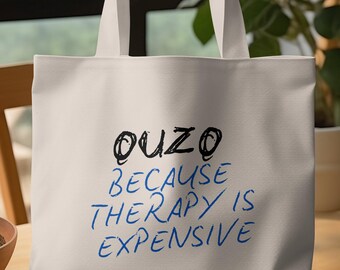 Sac fourre-tout en grec ouzo : citation drôle, fierté grecque