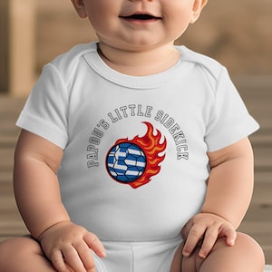 Papous Little Sidekick Soccer Baby Onesie Sports Baby Bodysuit Cute Football Infant Outfit Gift for Baby Boy or Girl Shower Gift